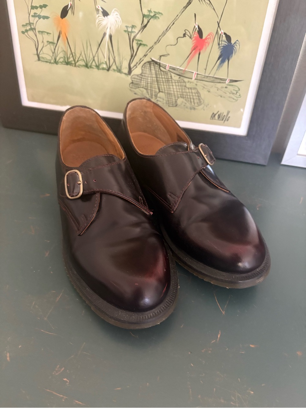 Doc Martens Women’s Lorne Monk Strap Oxfords — Arcadia Cherry-Size 8